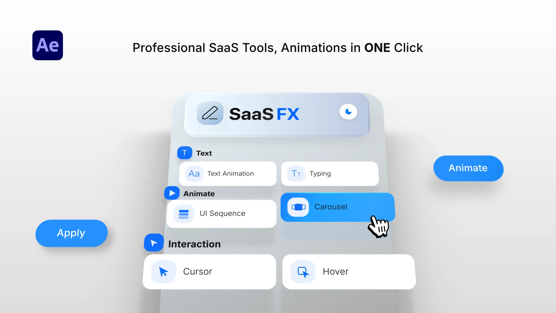 The SaaS-FX panel inside After Effects